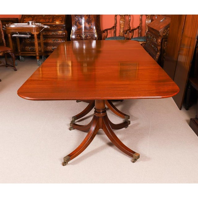 Metal Vintage Triple Pillar Dining Table and Chairs by William Tillman, 1980s, Set of 15 For Sale - Image 7 of 15
