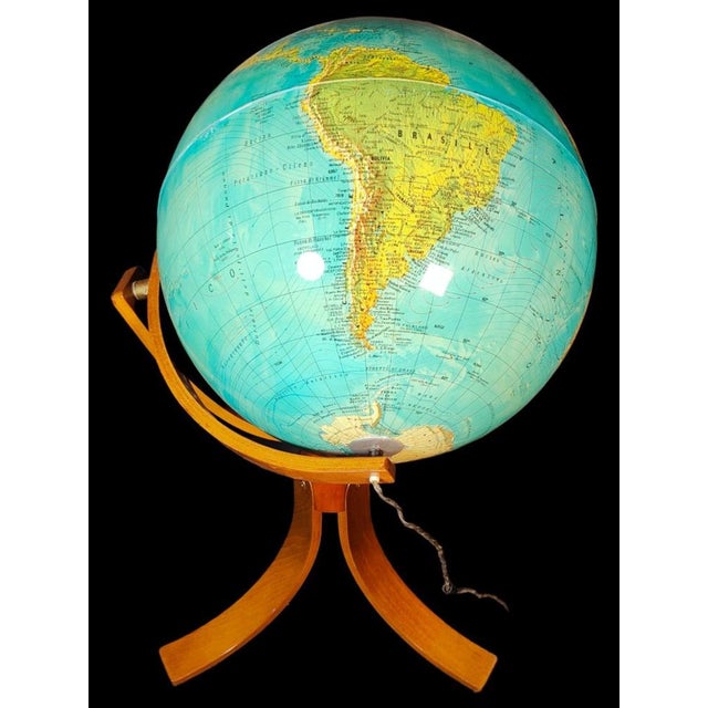 Vintage Globe in Wood & Plastic For Sale - Image 4 of 15
