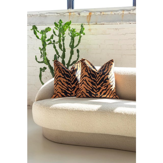 Hand crafted in Chicago, these Belgium velvet throw pillows redefine luxury with their plush texture and striking tiger...