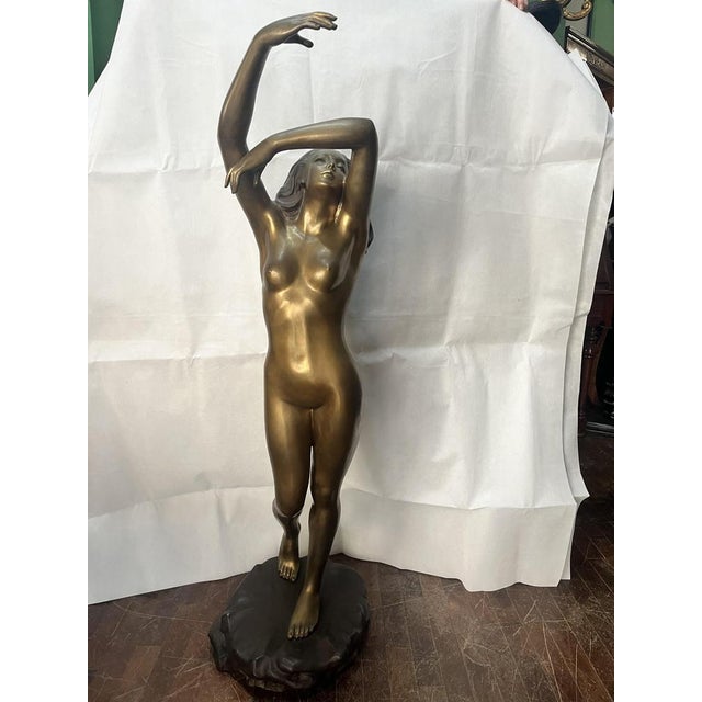 St. Monk, Large Sculpture of a Standing Naked Woman, 1980s, Bronze For Sale - Image 9 of 9