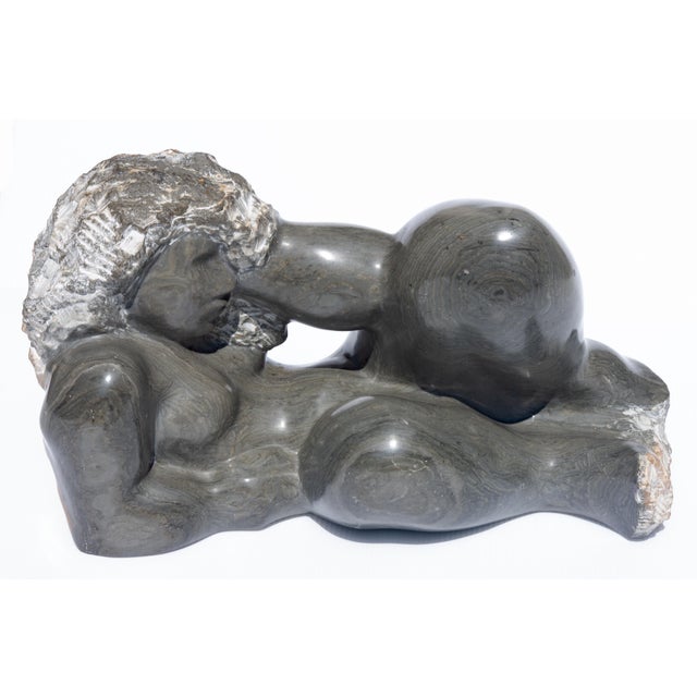Modernist Nude Female Carved Granite Sculpture by Charlotte Lees For Sale - Image 4 of 7