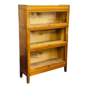 1920s Antique Macey Oak Barrister Three-Stack Bookcase