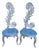 1970s Italian Rococo Silver Beech Velvet Side Chairs Pair For Sale