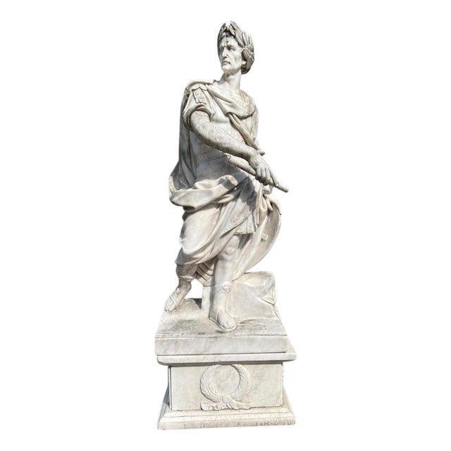 After Nicolas Coustou, Large Sculpture of Julius Caesar, 1980s, Marble For Sale
