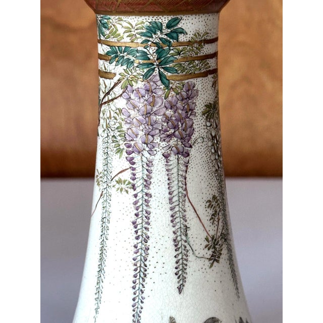 Fine Japanese Enameled Satsuma Vase by Kinkozan Meiji Period For Sale - Image 11 of 12