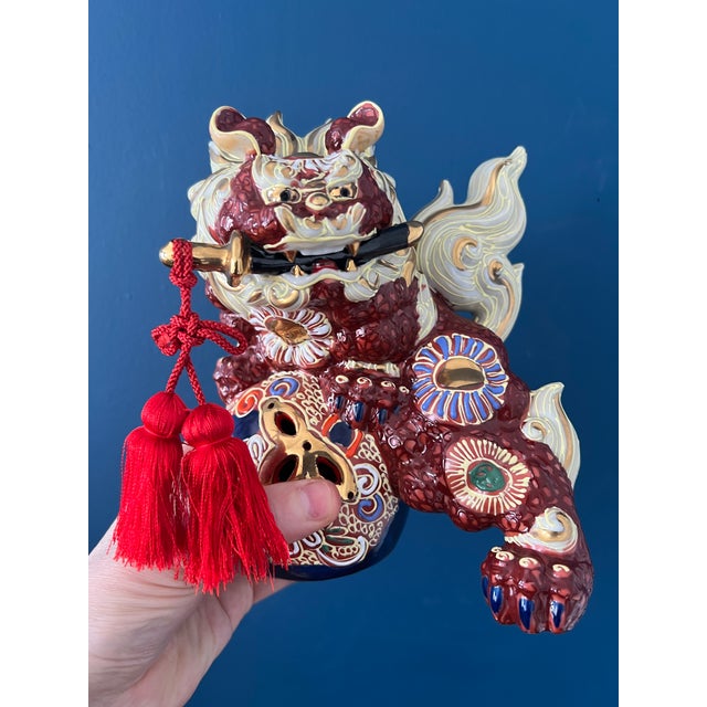 Brick Red Pair of Vintage Foo Dog / ShiShi Guardian Lions For Sale - Image 8 of 18