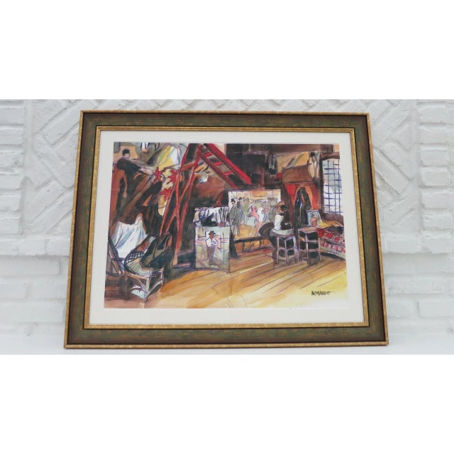 The frame measures 36 inches across by 28 inches tall, the visible portion of the painting is 28" by 20", with a 1.5"...