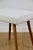 Mid-Century Modern High Stool in Cream Herringbone For Sale - Image 3 of 9