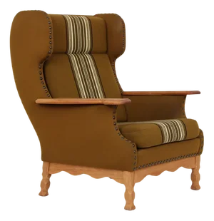 Danish Oak and Wool Lounge Chair, 1970s