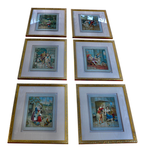 Antique Framed Puzzles - Set of 6