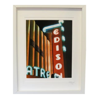 Architectural Travel Photography, Old Florida, Neon Urban, Framed by C,. Damien Fox For Sale