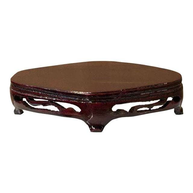 5.5" Mahogany Red Wood Rhombus Shape Display Stand Riser Easel For Sale