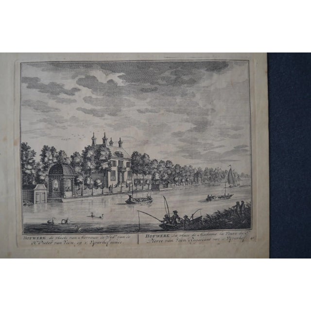 Early 18th Century Amsterdam, 1719 Two Engravings on One Sheet : Vechtvliet and Hofwerk For Sale - Image 5 of 12
