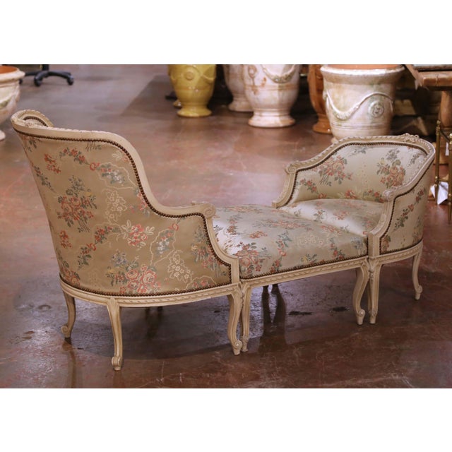 This elegant antique French Louis XV Provençal Duchesse Brisée was crafted in Provence circa 1880 and is composed of three...