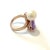 Bochic “Orient” Purple Amethyst & White Pearl Ring Set In 18K Gold & Silver Natural Amethyst - 4 carats Natural White...