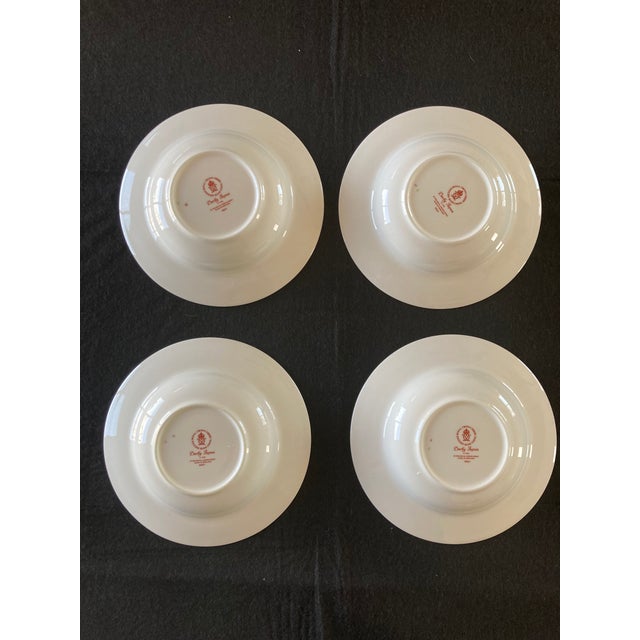 Set of 4 Rimmed Soup Bowls Classic Imari Style by Royal Crown Derby English Bone China For Sale In Palm Springs - Image 6 of 6