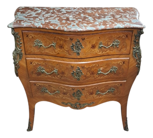 Louis XV Style Marquetry Chest of Drawers, 1930s