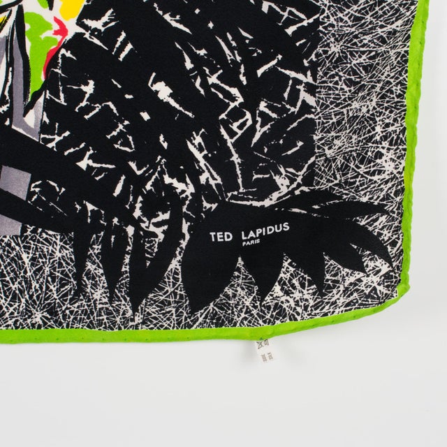 Ted Lapidus Paris Silk Scarf Multicolor Fashion Models Print For Sale - Image 4 of 8