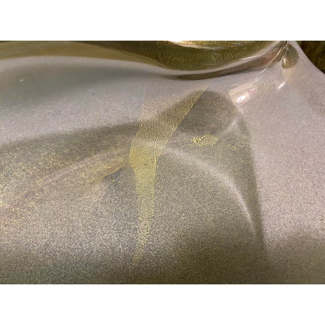 1940s Barovier Murano Italian Glass Large 13.5” Sea Form Shell Bowl For Sale - Image 9 of 11