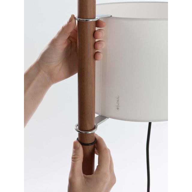 White and Walnut Wood TMM Floor Lamp by Miguel Milá For Sale - Image 4 of 16