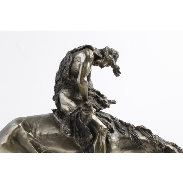 Metal 1970s James Earle Fraser the End of the Trail Native American Sculpture Statue Base 10 For Sale - Image 7 of 10