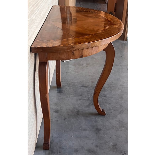 Wood George III Satinwood Console Table With Marquetry Top For Sale - Image 7 of 11