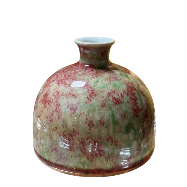 Chinese Antique Japanese Pottery Peach Blossom Vase For Sale - Image 3 of 4