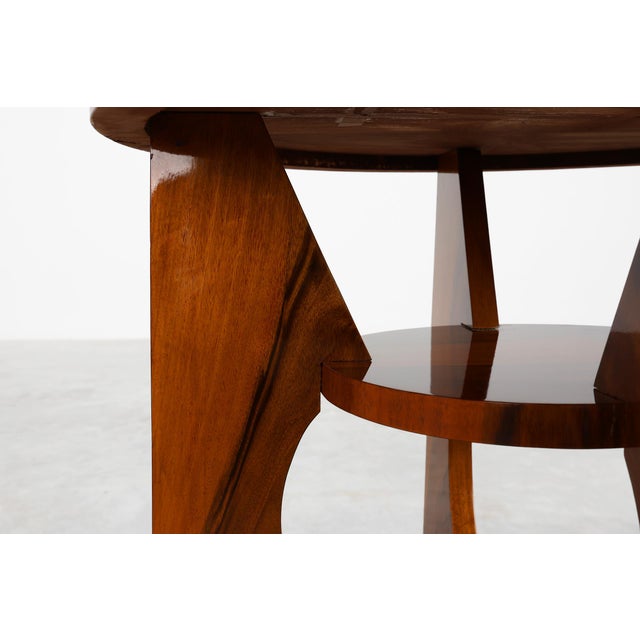 Wood Art Deco Round Side Table in Wood, France, 1920s For Sale - Image 7 of 12