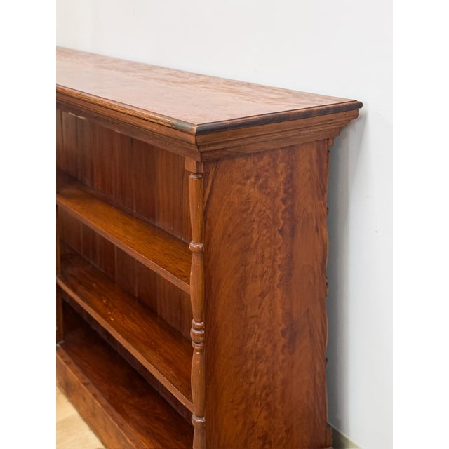 Mid 20th Century 1 of 1 Handmade Burlwood MCM Double Sided Shelf Room Divider For Sale - Image 10 of 14