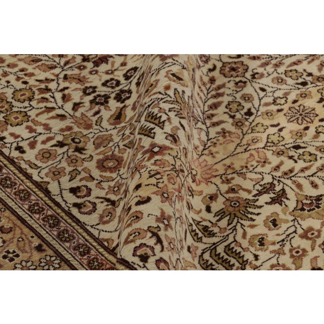Cream Vintage Kayseri Rug in Cream and Beige With Floral Patterns From Rug and Kilim For Sale - Image 8 of 9
