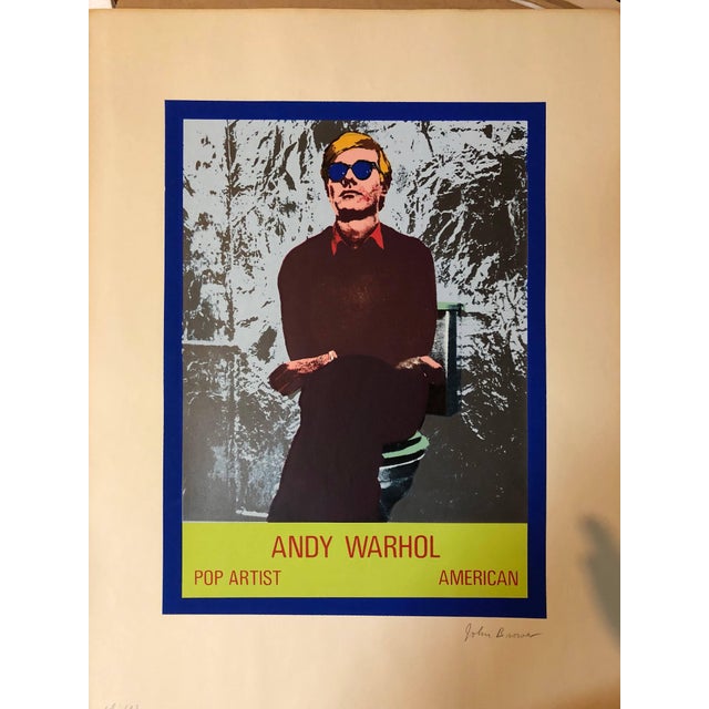 This is for a Photo Silkscreen Serigraph it is Titled Andy Warhol :Pop Artist American. light creasing to paper outside of...