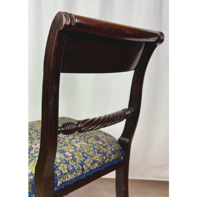 Auburn Restored 1820s Regency Mahogany Tablet-Back Side Chair in William Morris Floral For Sale - Image 8 of 12