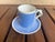 Capodimonte 1960s Mid-Century Modern R. Capodimonte Periwinkle Blue Espresso Cup & Saucer With Stand For Sale - Image 4 of 7