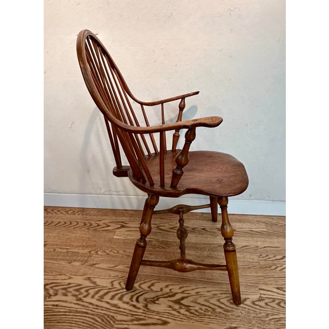 Rare Antique Continuous-Arm John Sprosen Windsor Chair C. 1790 For Sale - Image 4 of 10