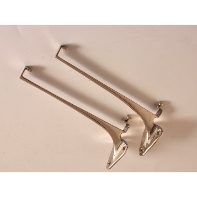 Metal German Bathroom Shelf in White Glass with 2 Nickel-Plated Brackets, 1920s For Sale - Image 7 of 8