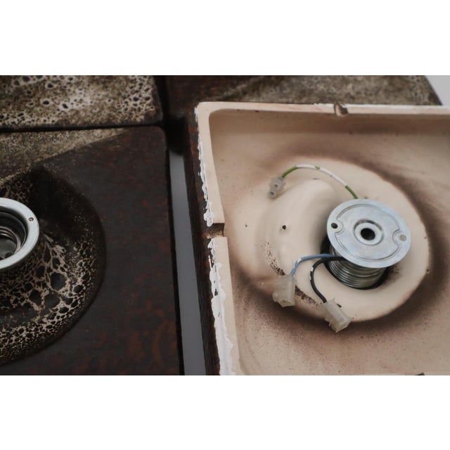 Mid-Century Modern Brutalist Fat Lava Swirl Wall Lights by Pan, Germany, 1960s, Set of 4 For Sale - Image 3 of 14