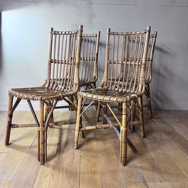 Vintage Italian Bamboo Chairs from Gino & Giada, Set of 2 For Sale - Image 9 of 11