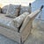 Vintage George Smith Style Silk Damask Knole Sofa 81” Long With Hinged Sides Pineapple Finials Down Cushions For Sale In Washington DC - Image 6 of 17