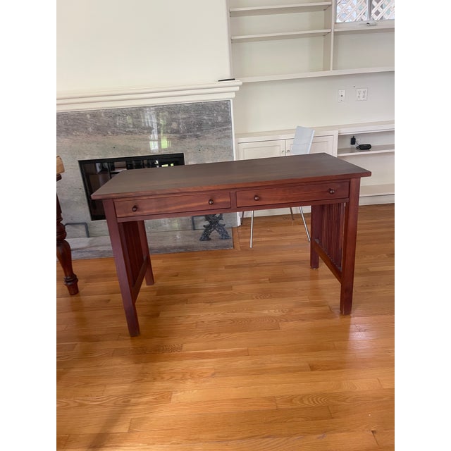 Mission 1990s Stickley Mission Cherry Writing Desk & Matching Armchair, Signed Craftsman Collection For Sale - Image 3 of 8