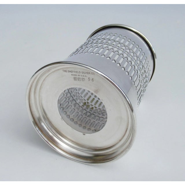 Vintage English Sheffield Silversmith Co., Celtic-Fretted Silver Plate Wine Bottle Holder, Syphon Stand For Sale - Image 12 of 13