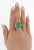 Gia Certified 14.68 Carat Grade a Jadeite Jade Ring With Diamond in 18k Gold Size 6 For Sale - Image 11 of 12
