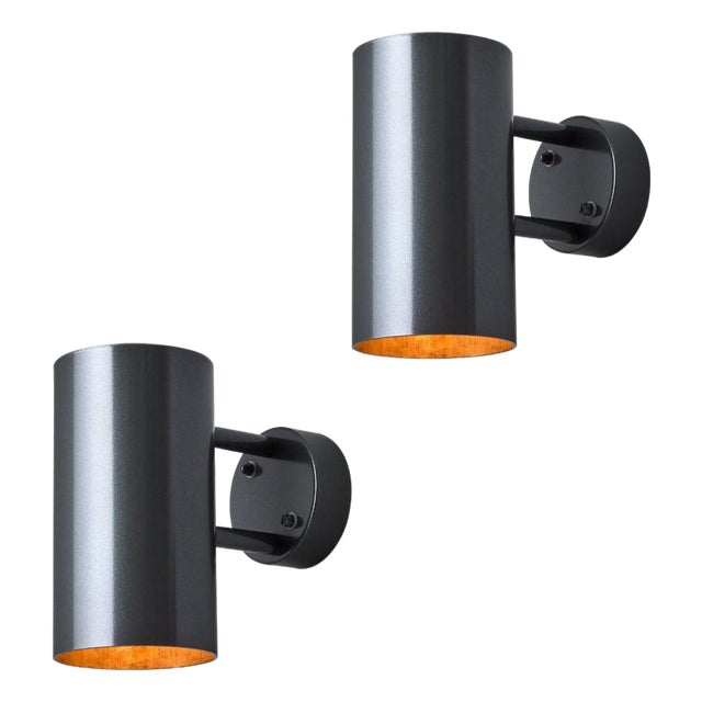 Pair of Large Hans-Agne Jakobsson C627 'Rulle' Outdoor Sconces in Painted Steel For Sale