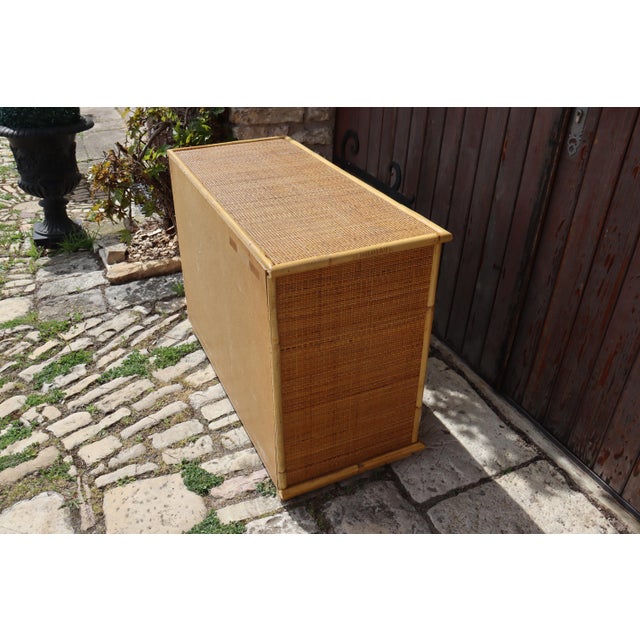 Wood Rattan Chest of Drawers from Dal Vera, Italy, 1970s For Sale - Image 7 of 11