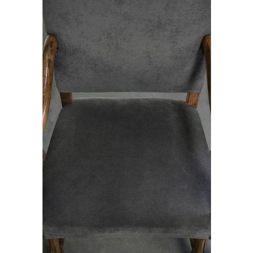 Late 19th Century Os de Mouton Dining Chairs with Fabric Seats and Armrests with Wood Carvings, Set of 8 For Sale - Image 6 of 18