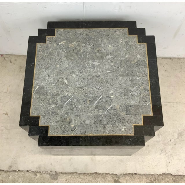 Mid 20th Century Vintage Modern Tessellated Lamp Table After Maitland-Smith For Sale - Image 5 of 13