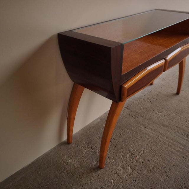 Sculptural Walnut Console Table For Sale - Image 13 of 15
