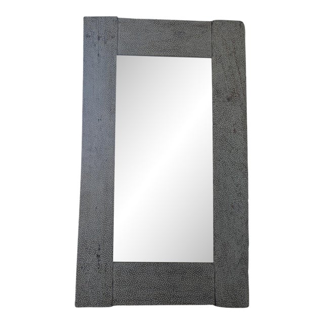 Andrianna Shamaris Shell Inlaid Teak Wood Frame Mirror For Sale