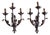 Vintage Baroque Style Three-Light Wall Lamps, 1950s, Set of 2 For Sale