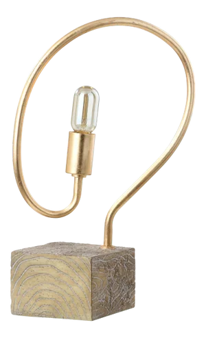 19.25-Inch H Abstract Table Lamp - Gold & Natural