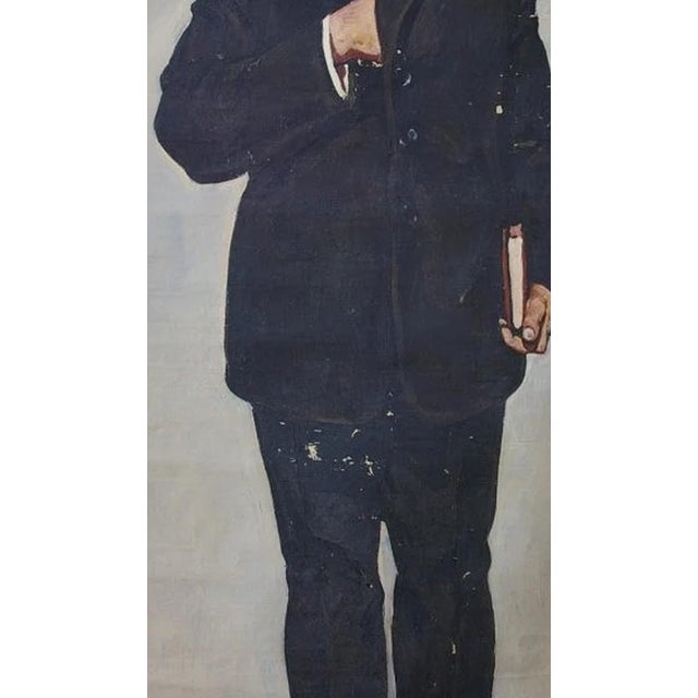 1960s Karl Marx Portrait, Original Oil Painting, Socialist Realism 120-196 For Sale - Image 4 of 6